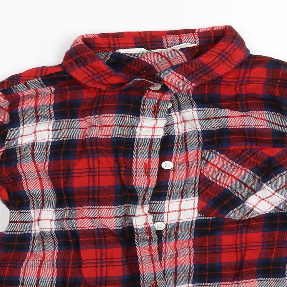 H&M Boys Red Check  Basic Button-Up Size 7-8 Years
