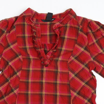 Womens UK Size 34 H&M Red Basic Blouse
