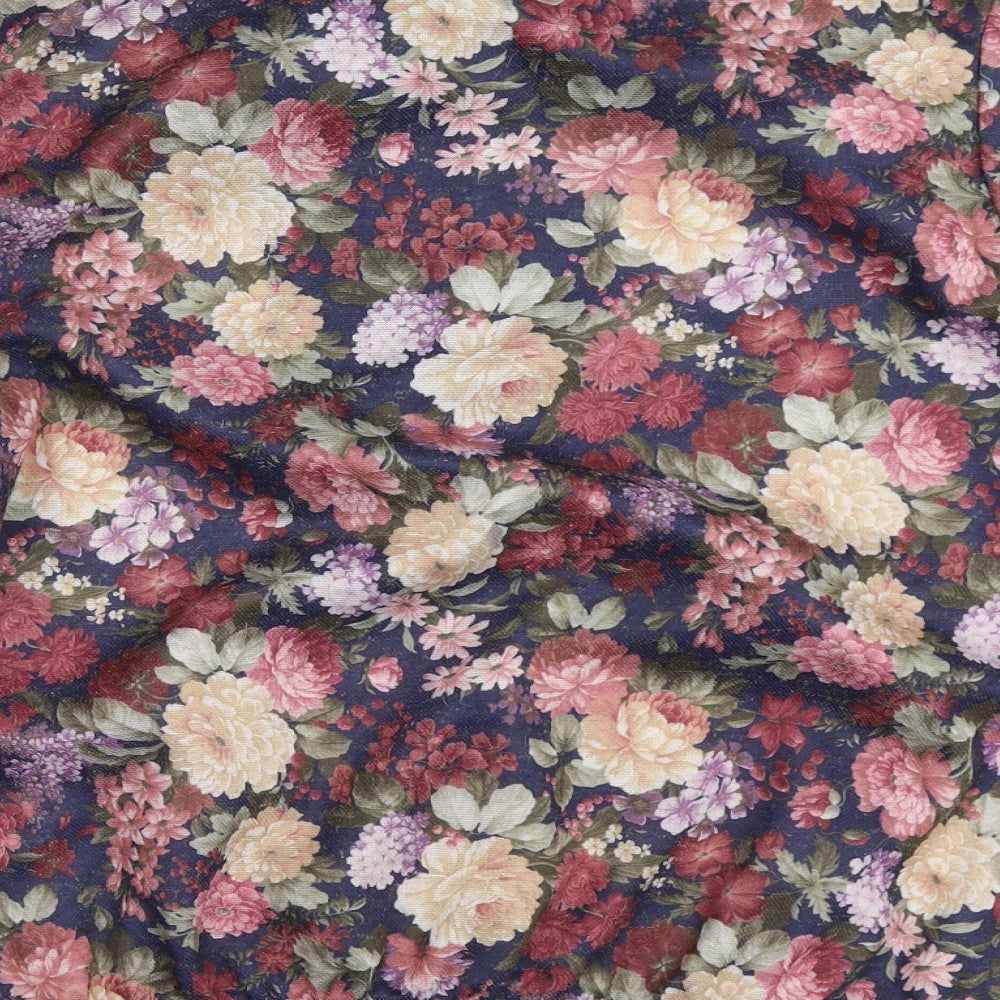 Heather Valley Womens Blue Floral  Pullover Sweatshirt Size 14