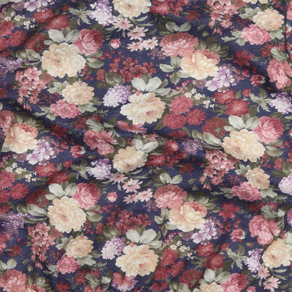 Heather Valley Womens Blue Floral  Pullover Sweatshirt Size 14