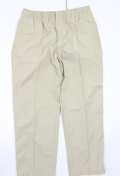 Womens UK Size L Preworn Regular Fit  Beige Trousers