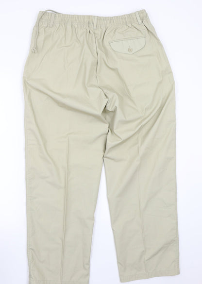 Womens UK Size L Preworn Regular Fit  Beige Trousers