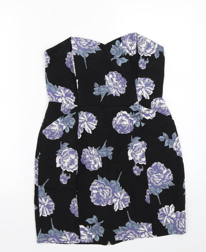 Pine & needles Womens Black Floral  A-Line  Size M