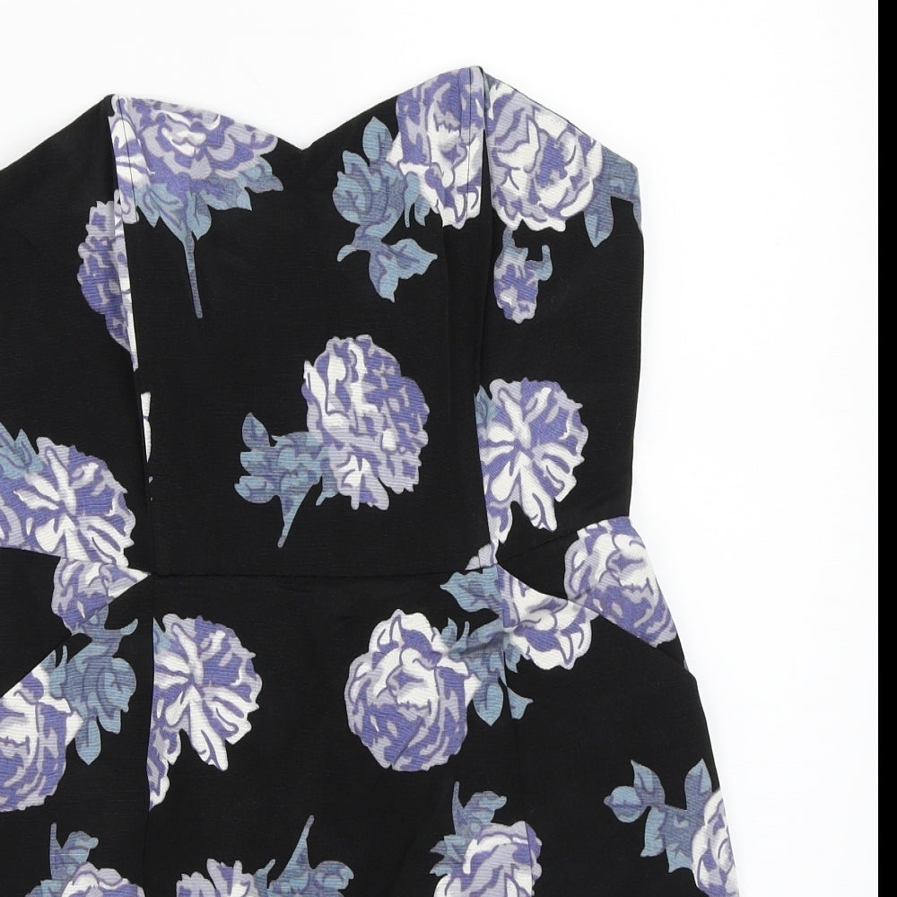 Pine & needles Womens Black Floral  A-Line  Size M