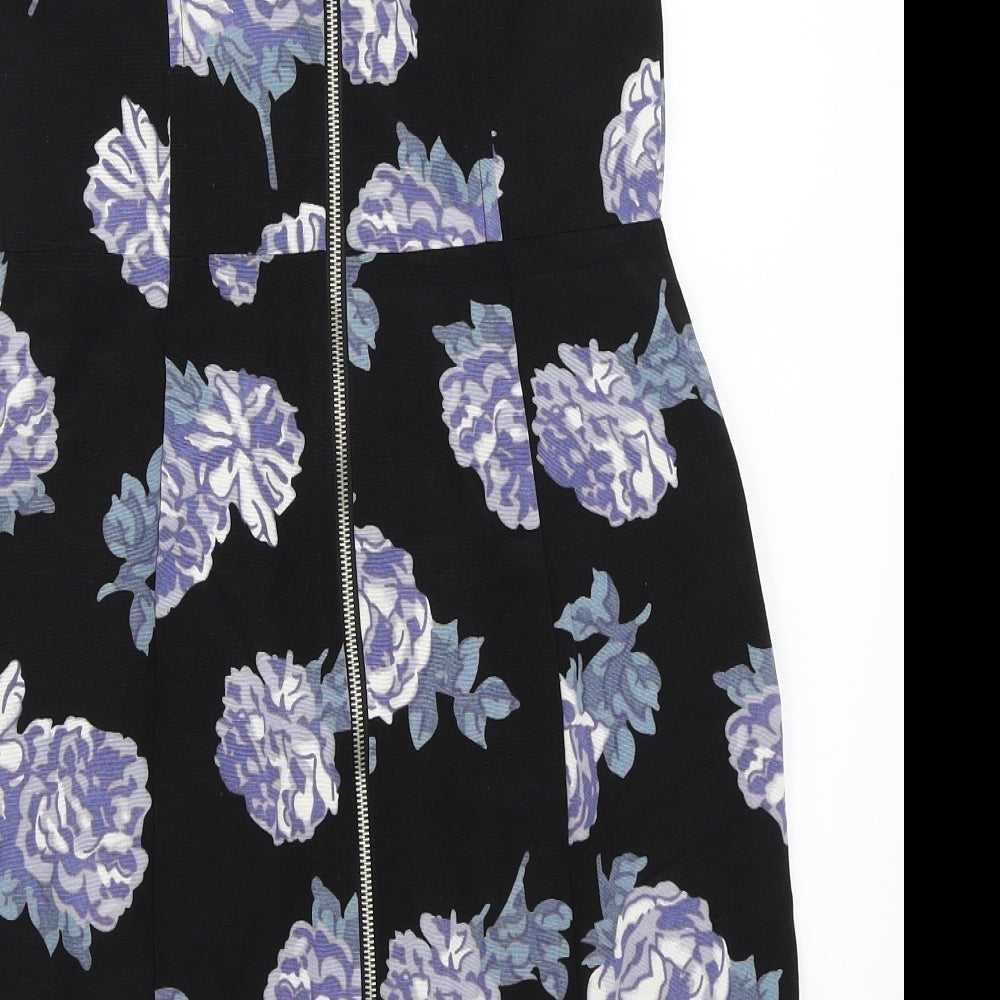 Pine & needles Womens Black Floral  A-Line  Size M