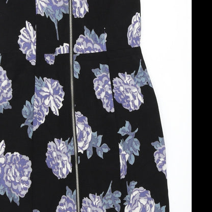Pine & needles Womens Black Floral  A-Line  Size M