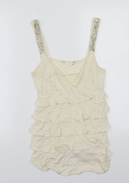 Dorothy Perkins Womens Beige   Basic T-Shirt Size 10