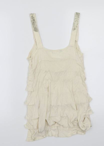 Dorothy Perkins Womens Beige   Basic T-Shirt Size 10