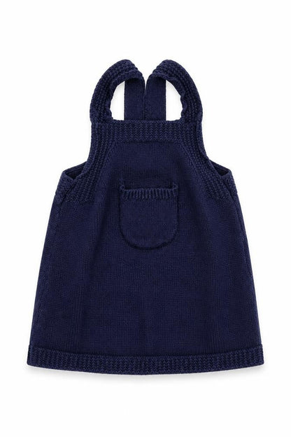 Front view of F&F girls’ blue a-line, size 3-6, months