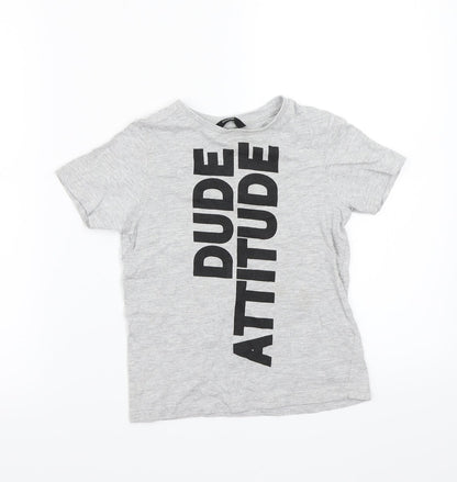 George Boys Grey   Basic T-Shirt Size 5-6 Years