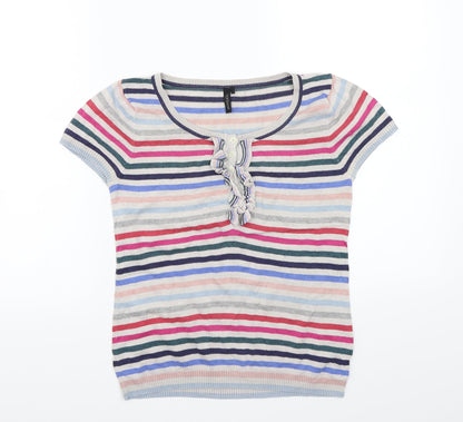 Womens UK Size 8 Topshop Grey Basic T-Shirt