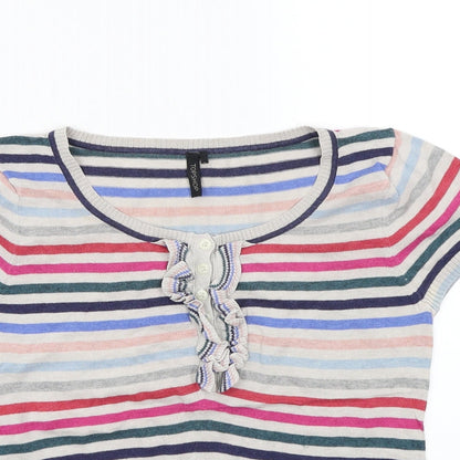 Womens UK Size 8 Topshop Grey Basic T-Shirt