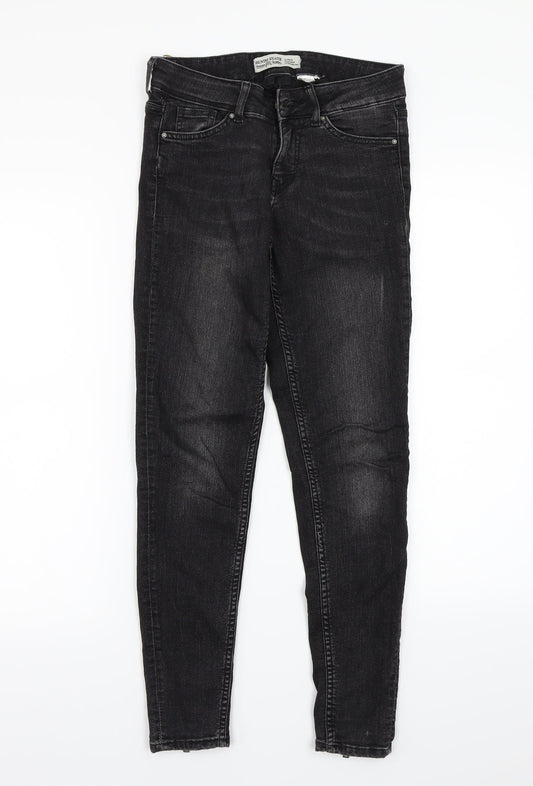Womens UK Size 4 H&M Regular Fit Skinny Black Jeans