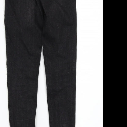 Womens UK Size 4 H&M Regular Fit Skinny Black Jeans