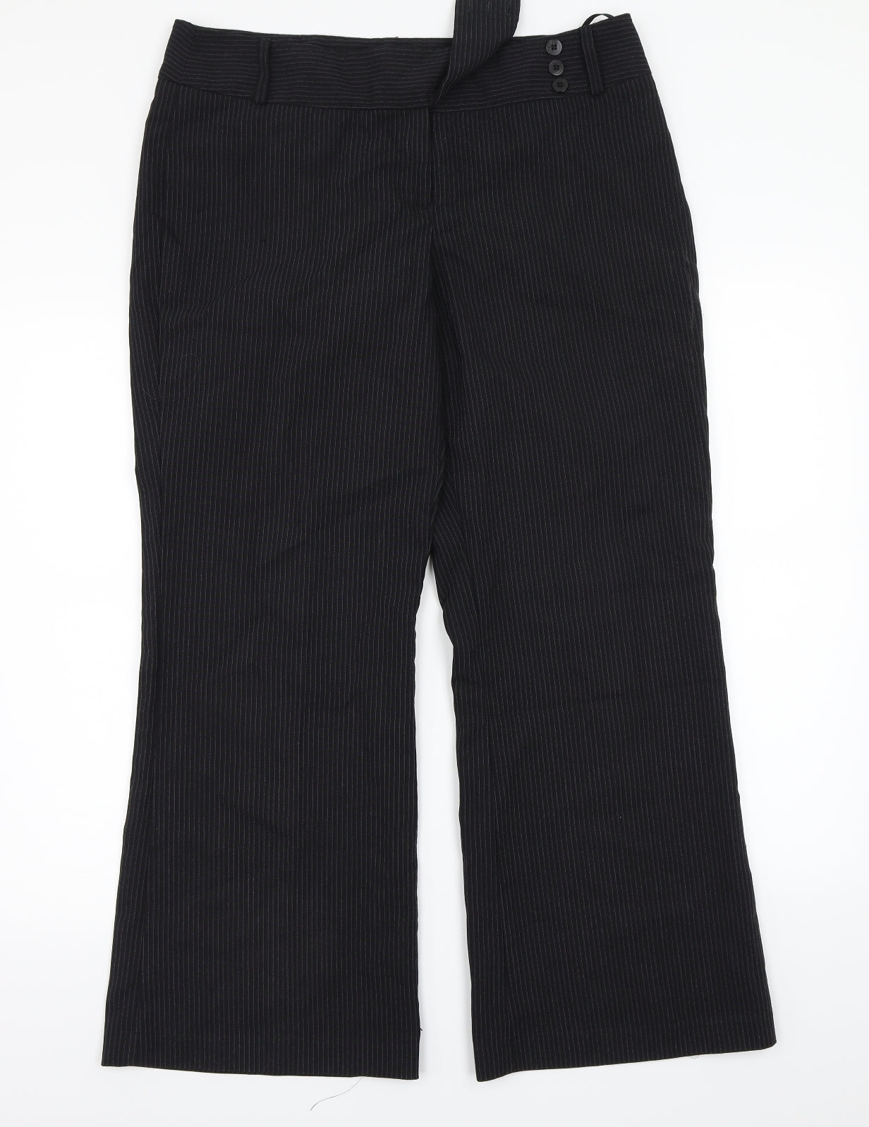F&F Womens Black Striped  Trousers  Size 14 L29 in