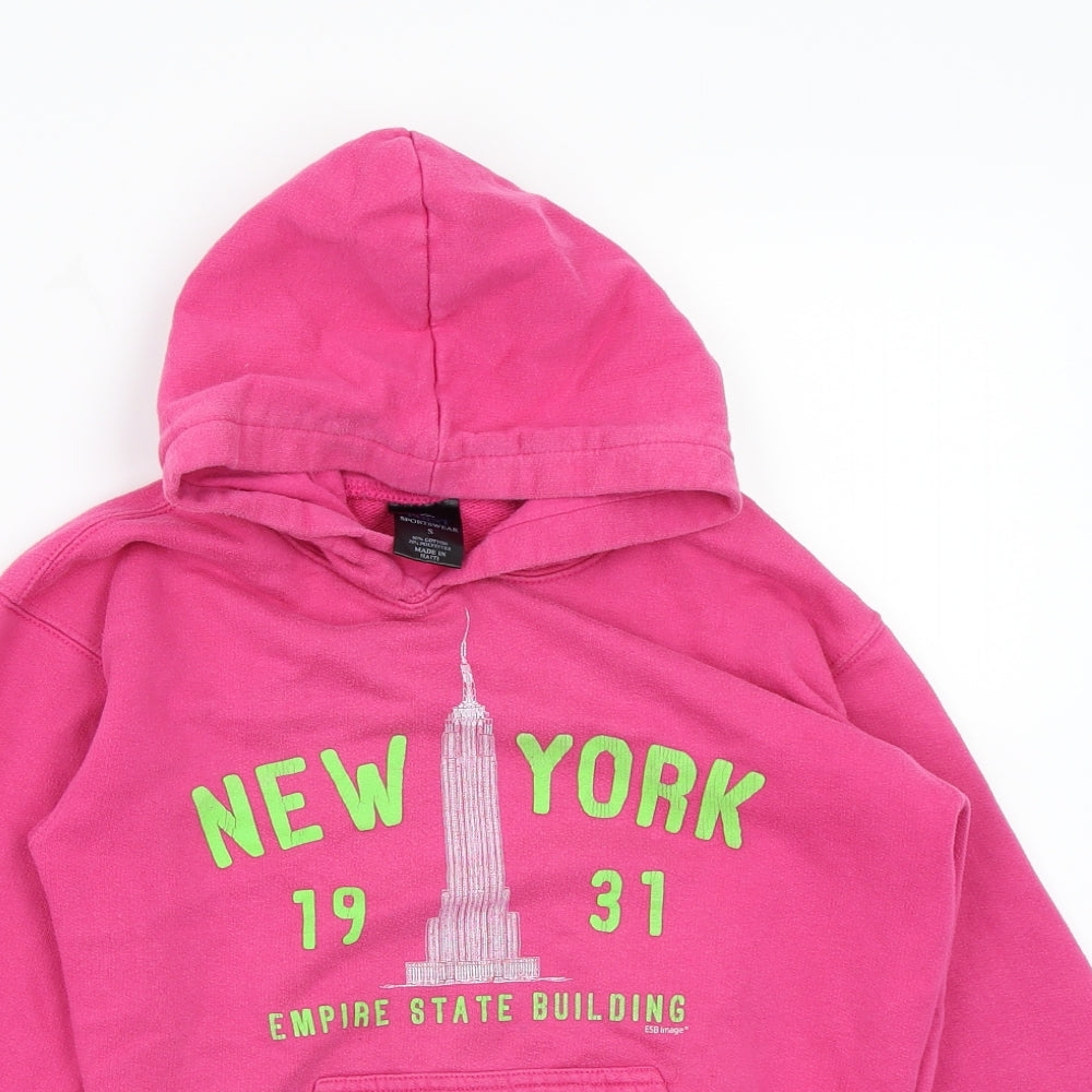 Point Sportswear Girls Pink  Rayon Pullover Hoodie Size S