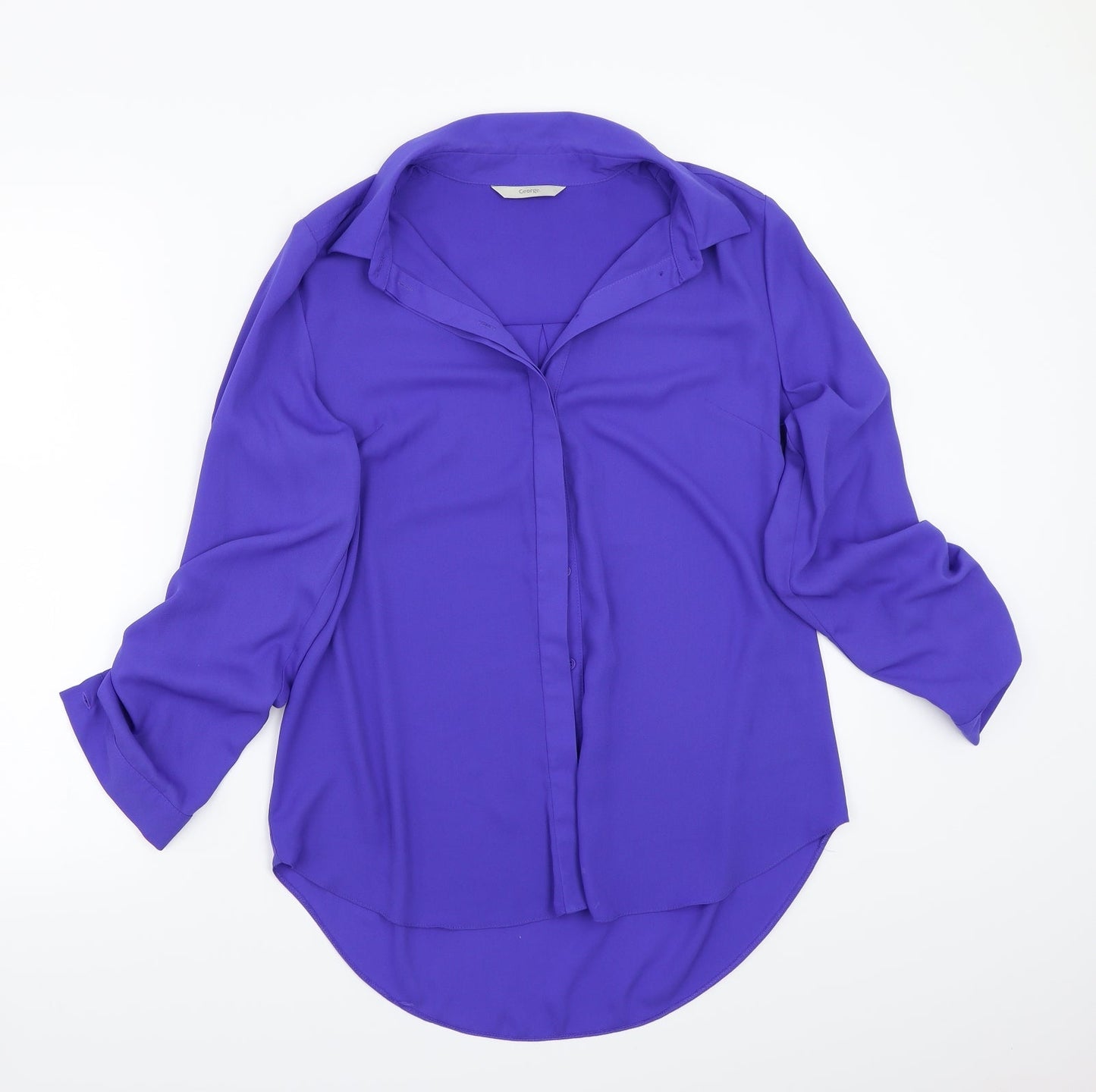 George Womens Blue   Basic Button-Up Size 12