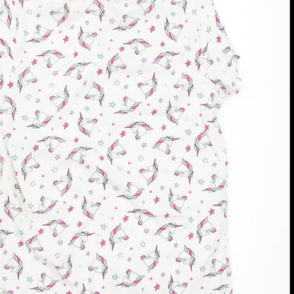 Primark Girls White  Rayon Basic T-Shirt Size 13 Years