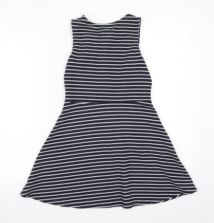 Young Dimension Girls Blue Striped  A-Line  Size 9-10 Years