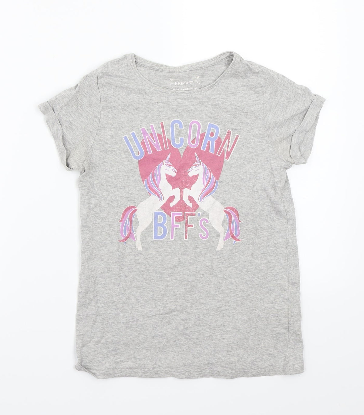 Primark Girls Grey   Basic T-Shirt Size 11 Years