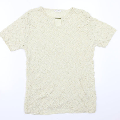 Womens UK Size M Damart Beige Basic T-Shirt