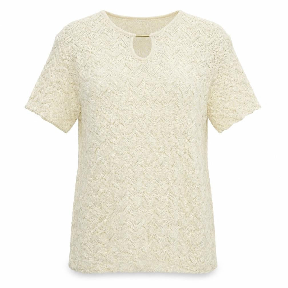Womens UK Size M Damart Beige Basic T-Shirt