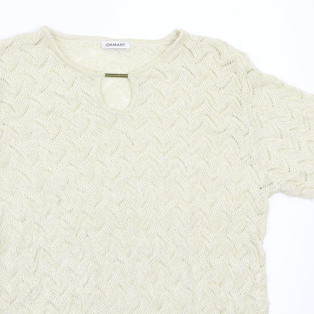 Womens UK Size M Damart Beige Basic T-Shirt