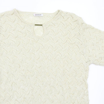 Womens UK Size M Damart Beige Basic T-Shirt