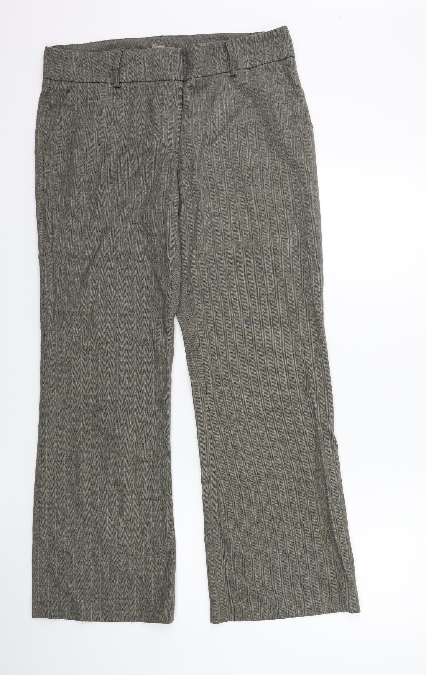 TU Womens Brown Striped  Trousers  Size 14 L28 in