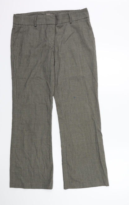 TU Womens Brown Striped  Trousers  Size 14 L28 in