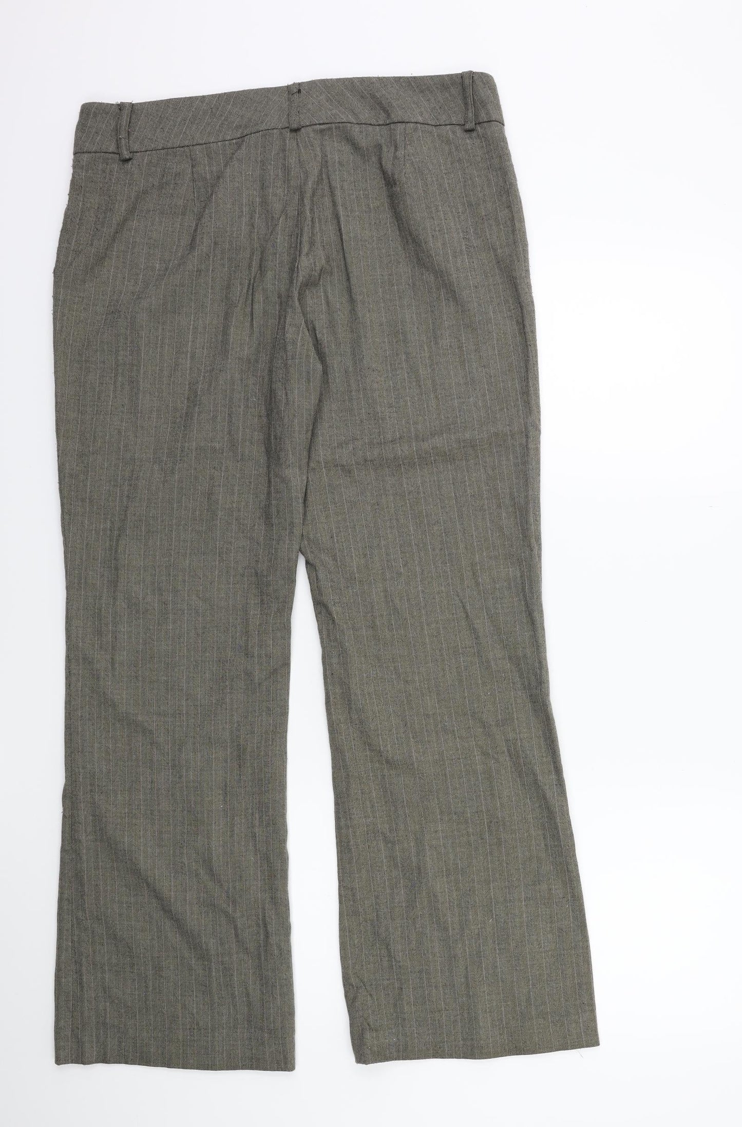 TU Womens Brown Striped  Trousers  Size 14 L28 in