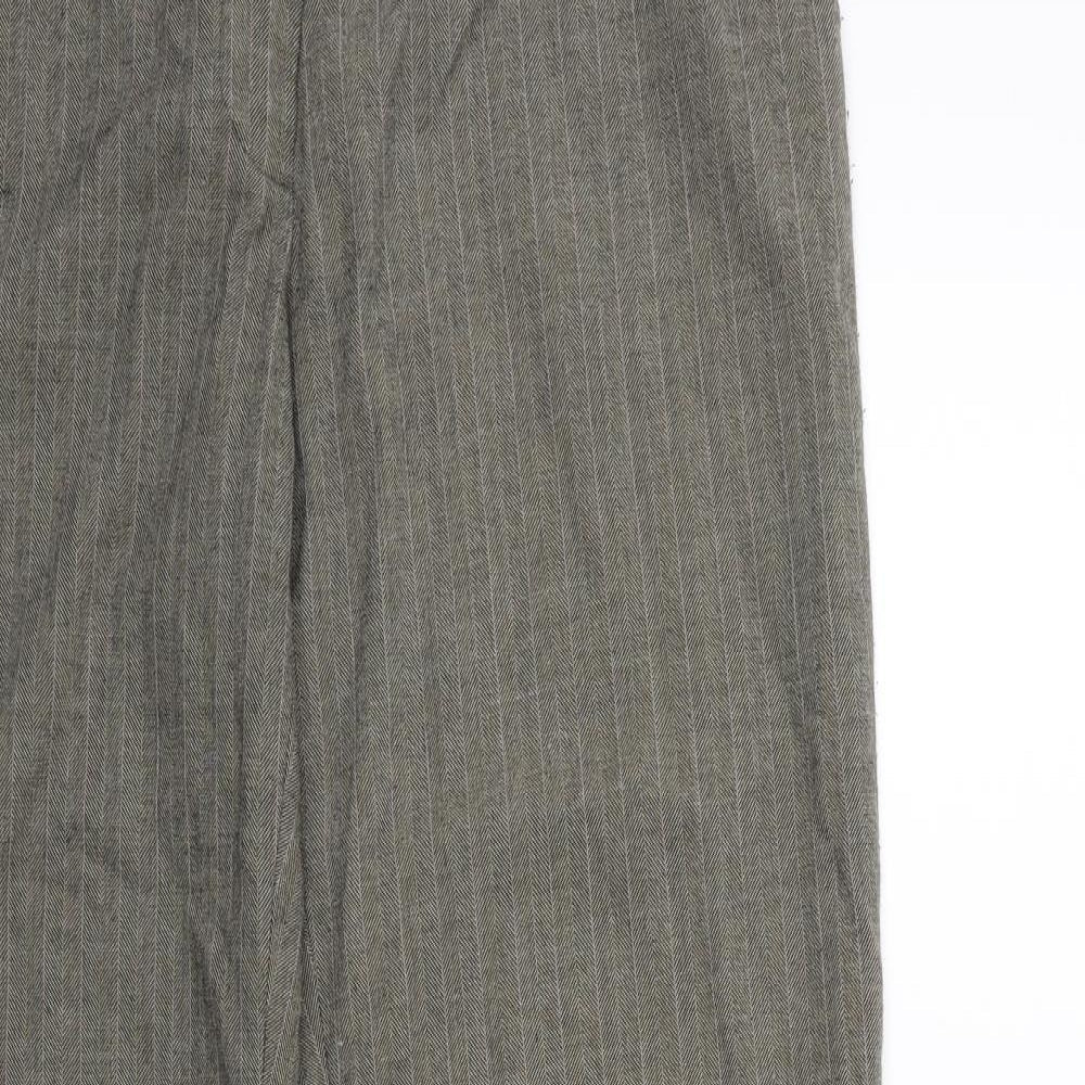 TU Womens Brown Striped  Trousers  Size 14 L28 in