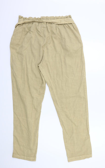 Womens UK Size 14 H&M Regular Fit  Beige Trousers