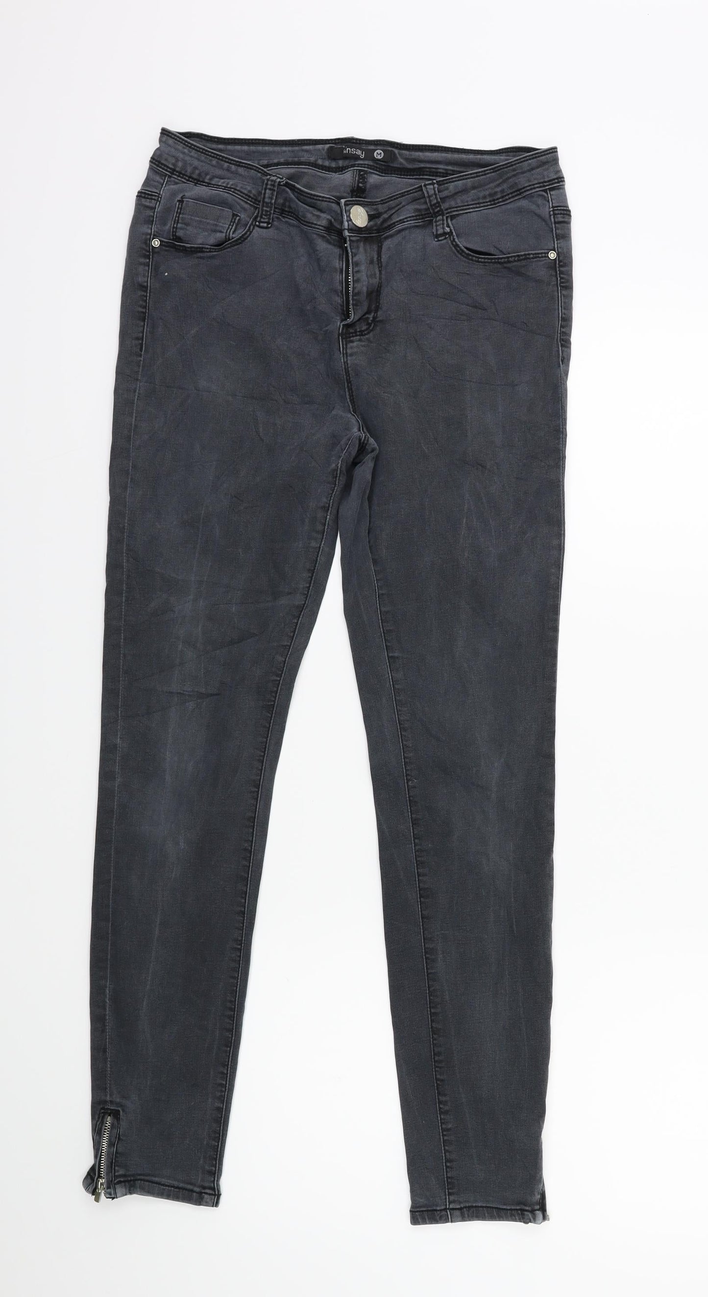 Womens UK Size M Sinsay Regular Fit Skinny Grey Jeans