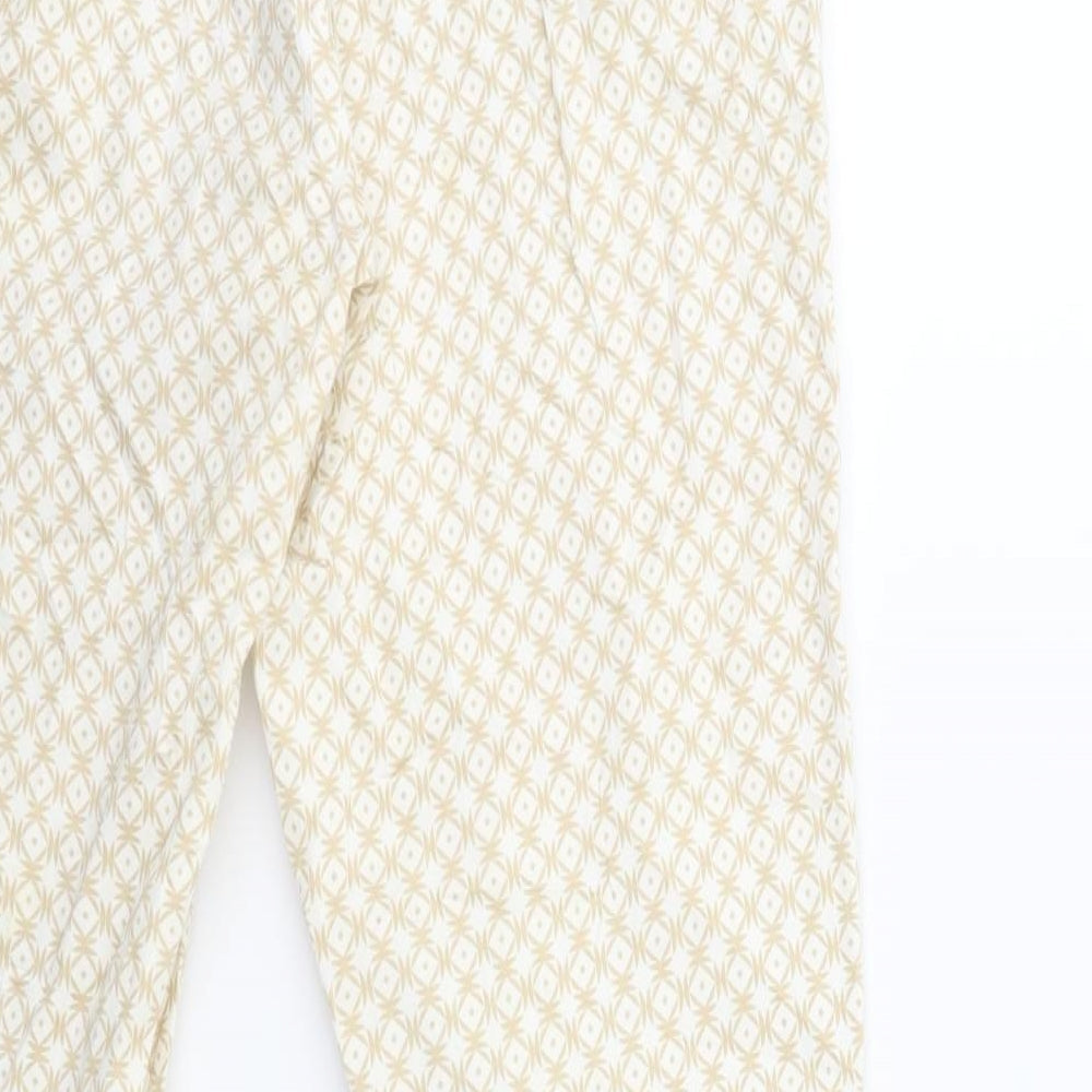 HELENE FICHER Womens Beige Geometric  Trousers  Size 30 in L28 in