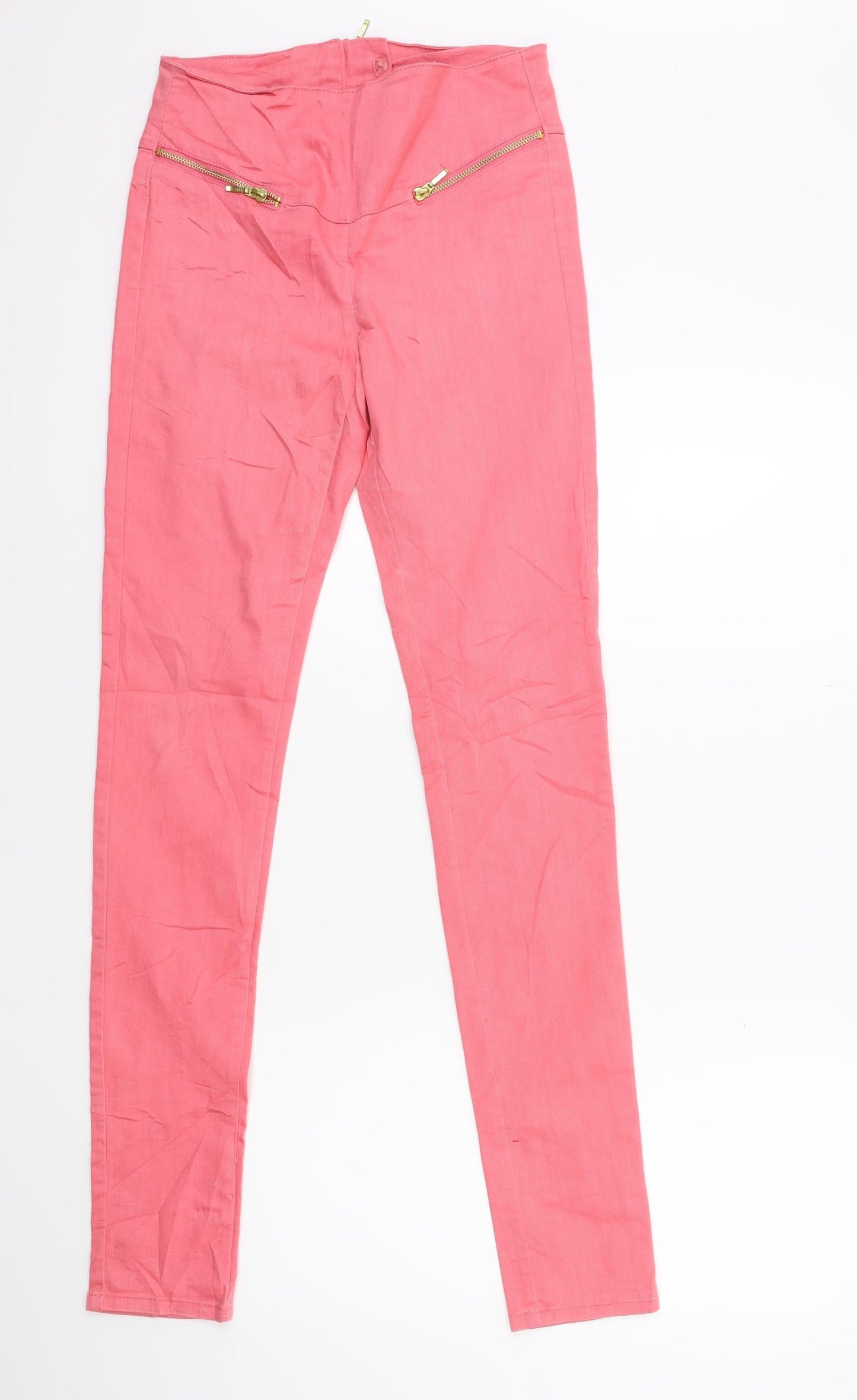 Womens UK Size XS VERO MODA Regular Fit Skinny Pink Jeans