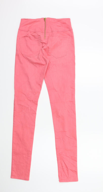 Womens UK Size XS VERO MODA Regular Fit Skinny Pink Jeans