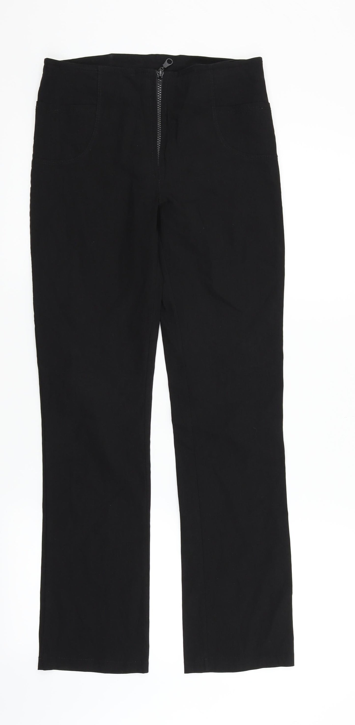 Womens UK Size 10 Preworn Regular Fit  Black Trousers