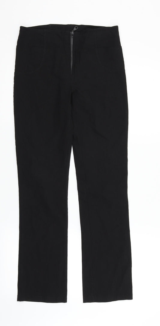 Womens UK Size 10 Preworn Regular Fit  Black Trousers