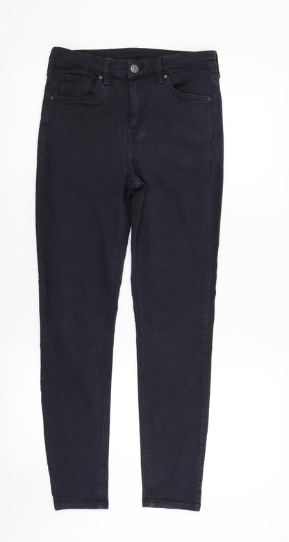 Topshop Womens Black   Straight Jeans Size S L32 in