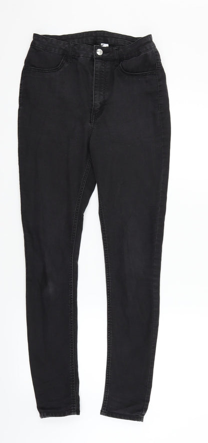 Womens UK Size 12 Divided Regular Fit Straight Black Jeans