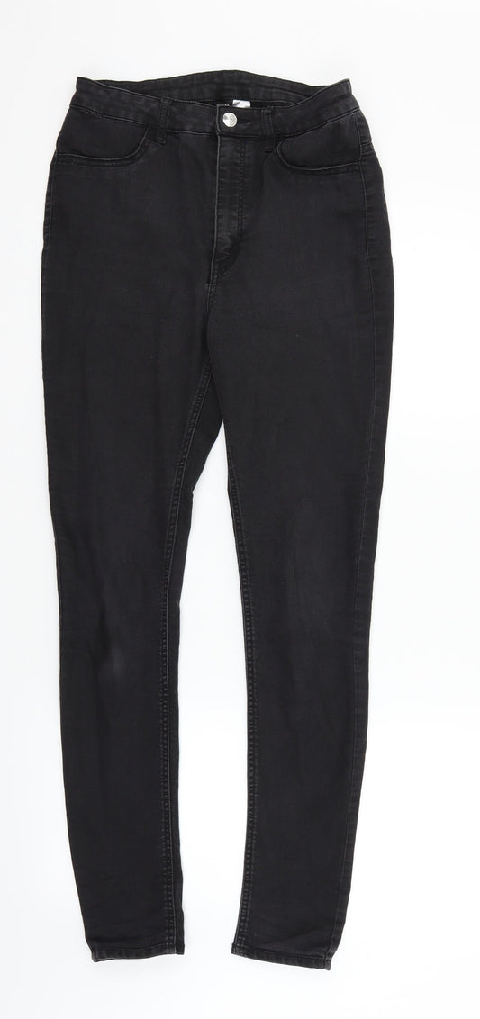 Womens UK Size 12 Divided Regular Fit Straight Black Jeans