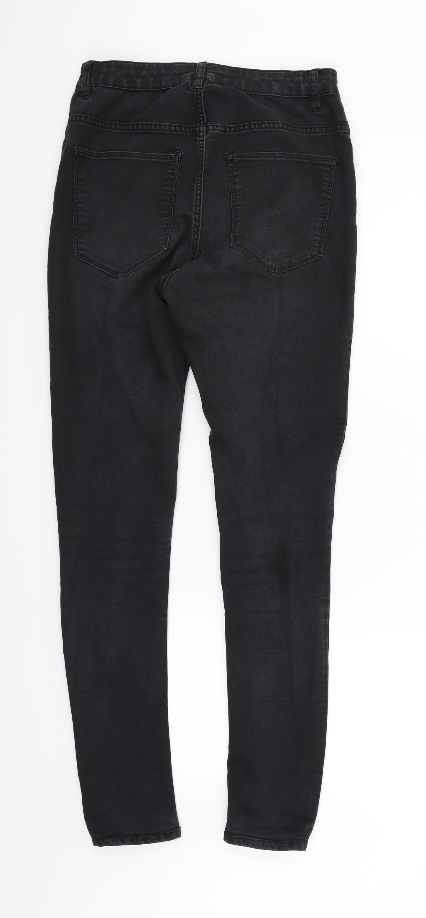 Womens UK Size 12 Divided Regular Fit Straight Black Jeans