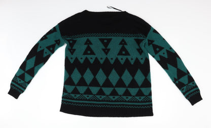 Forever 21 Womens Green Geometric  Pullover Jumper Size S