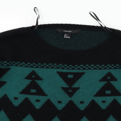 Forever 21 Womens Green Geometric  Pullover Jumper Size S