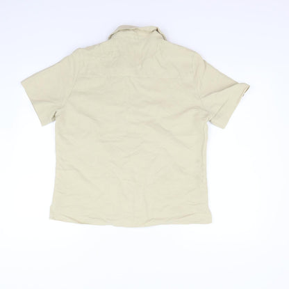 EWM Womens Beige   Basic Button-Up Size 14