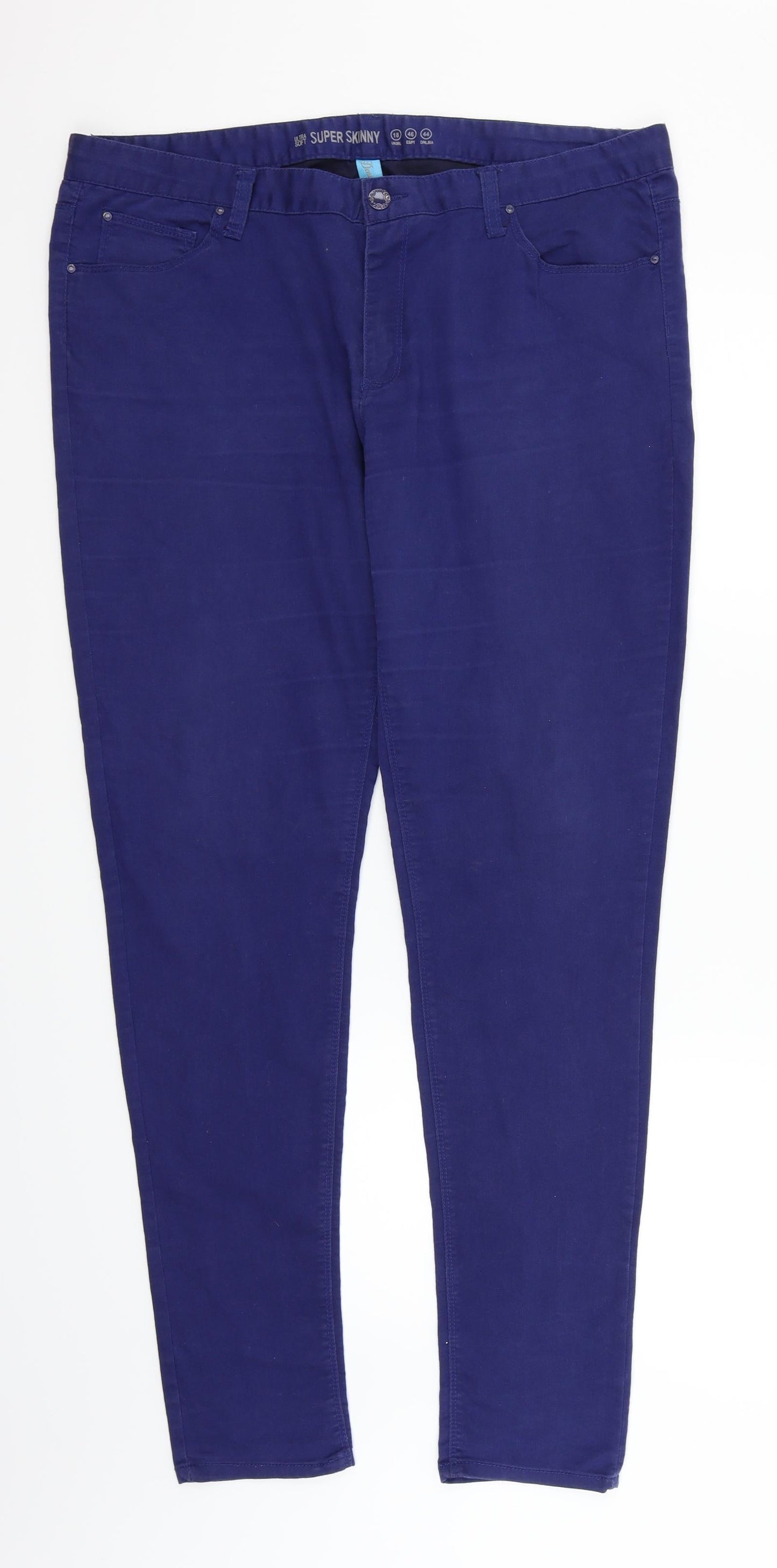 Womens UK Size 18 deniem & co Regular Fit  Blue Trousers