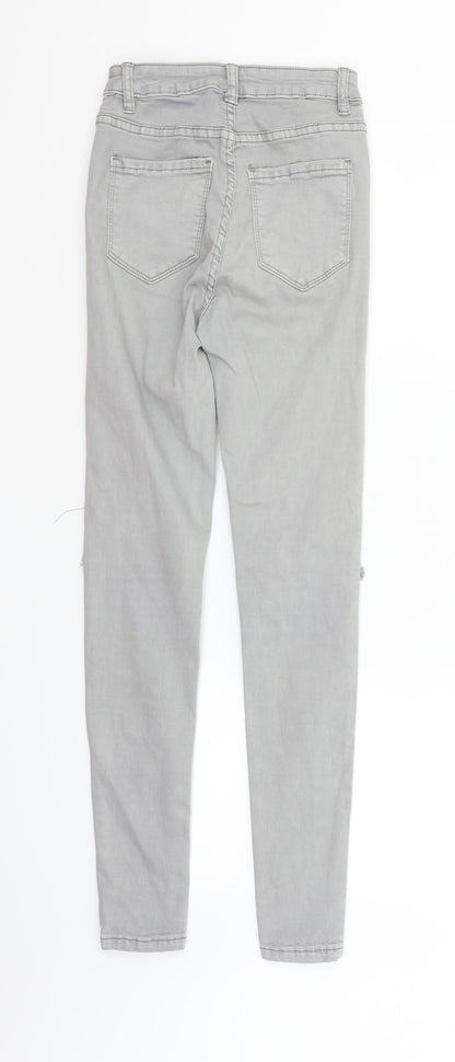 Laura Womens Grey   Straight Jeans Size 6 L28 in - perl detail