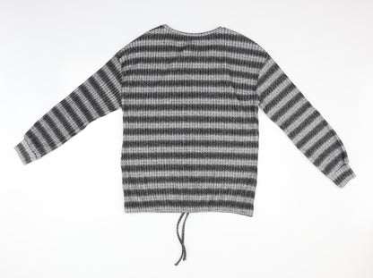 Matalan Womens Grey Striped  Pullover Jumper Size 14