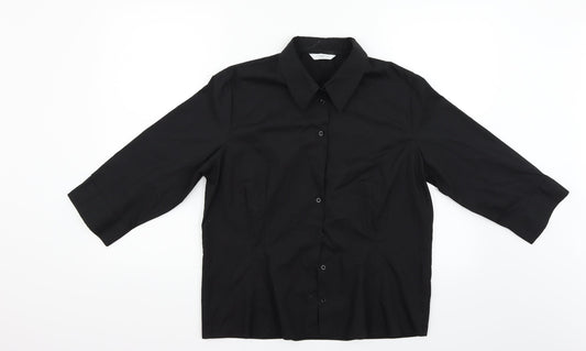 Womens UK Size 18 New Look Black Basic Button-Up